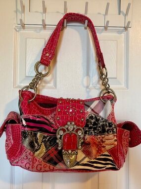 Y2K Pink Patchwork McBling/Gyaru Purse *PLEASE READ DESCRIPTION*